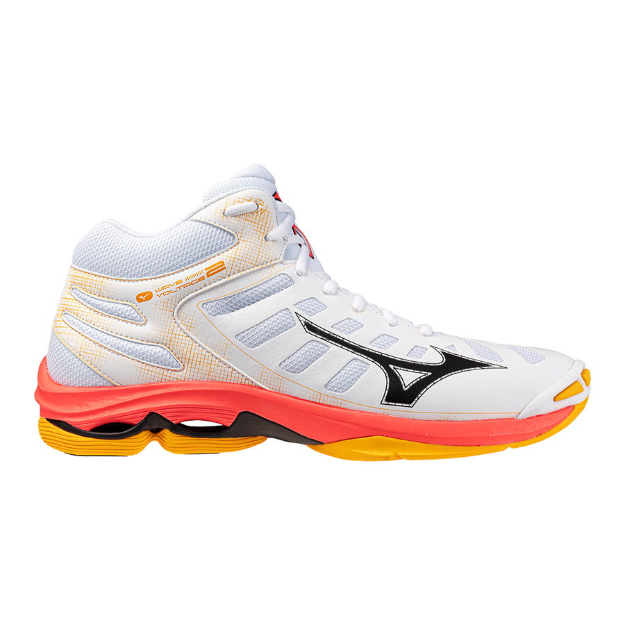 Mizuno WAVE VOLTAGE 2 MID White/Fiery Coral 2/Citrus